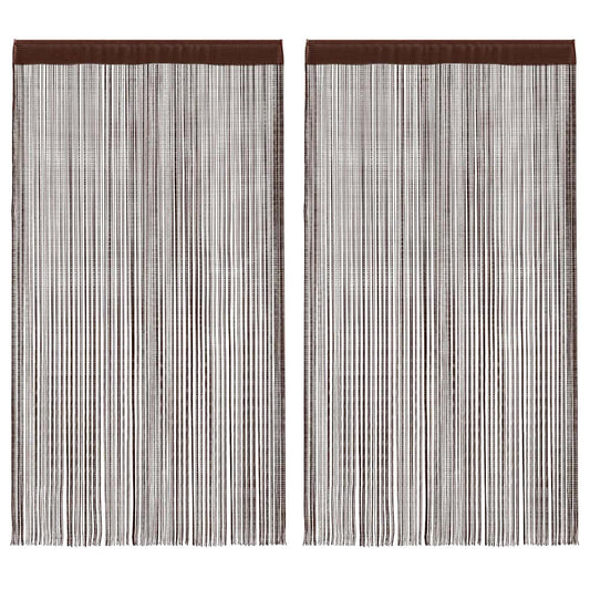 132410 vidaXL String Curtains 2 pcs 100x250 cm Brown