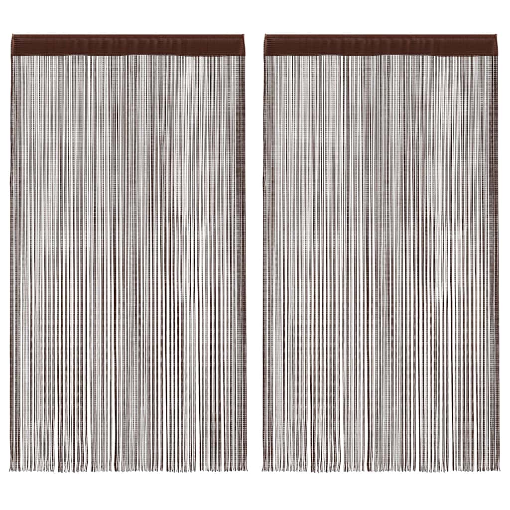 vidaXL String Curtains 2 pcs 140x250 cm Brown