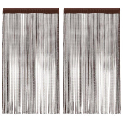 vidaXL String Curtains 2 pcs 140x250 cm Brown
