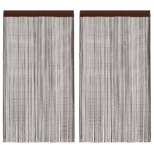vidaXL String Curtains 2 pcs 140x250 cm Brown