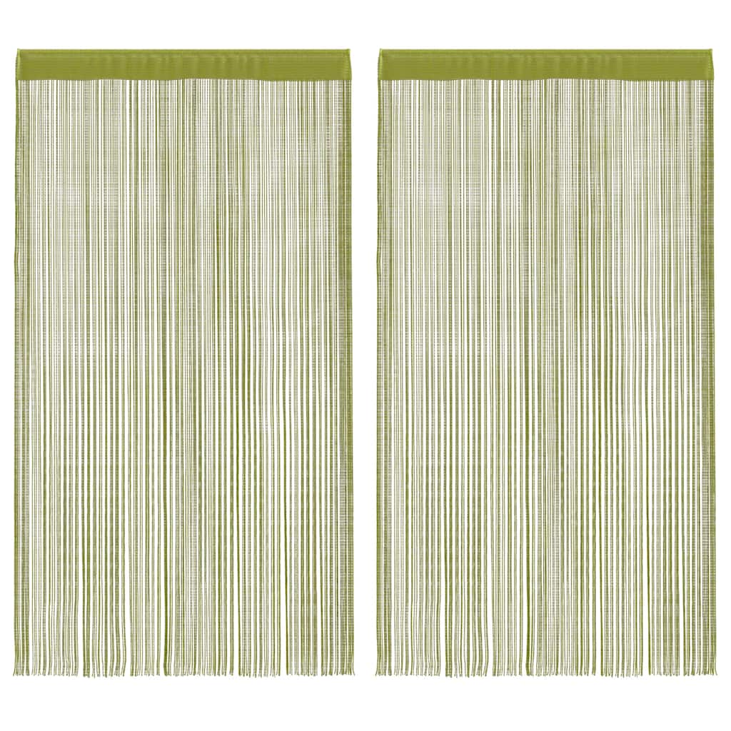vidaXL String Curtains 2 pcs 140x250 cm Green