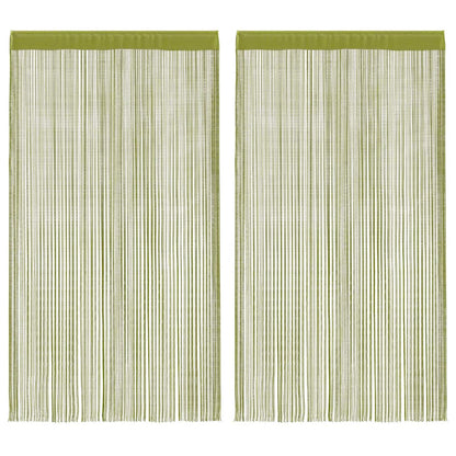 vidaXL String Curtains 2 pcs 140x250 cm Green