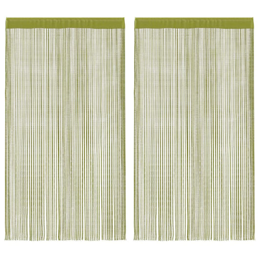 132413 vidaXL String Curtains 2 pcs 140x250 cm Green