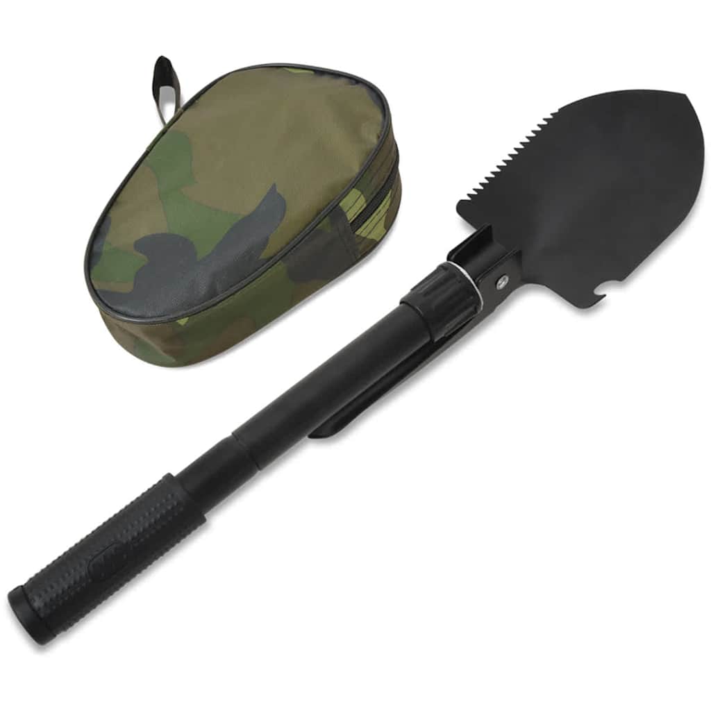 142228 vidaXL Folding Shovel Carbon Steel Black