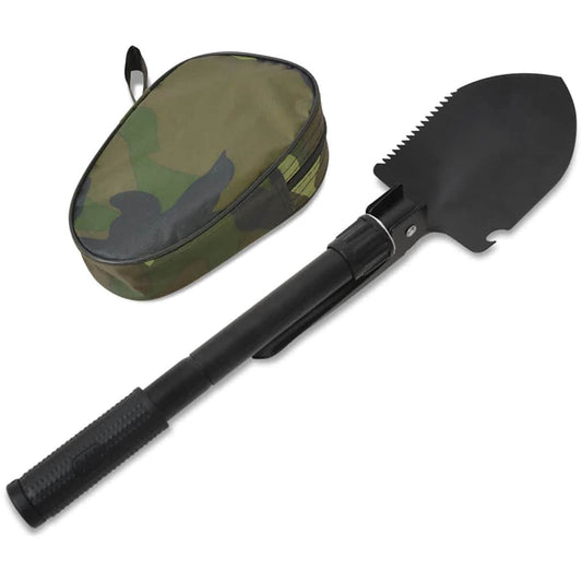 142228 vidaXL Folding Shovel Carbon Steel Black