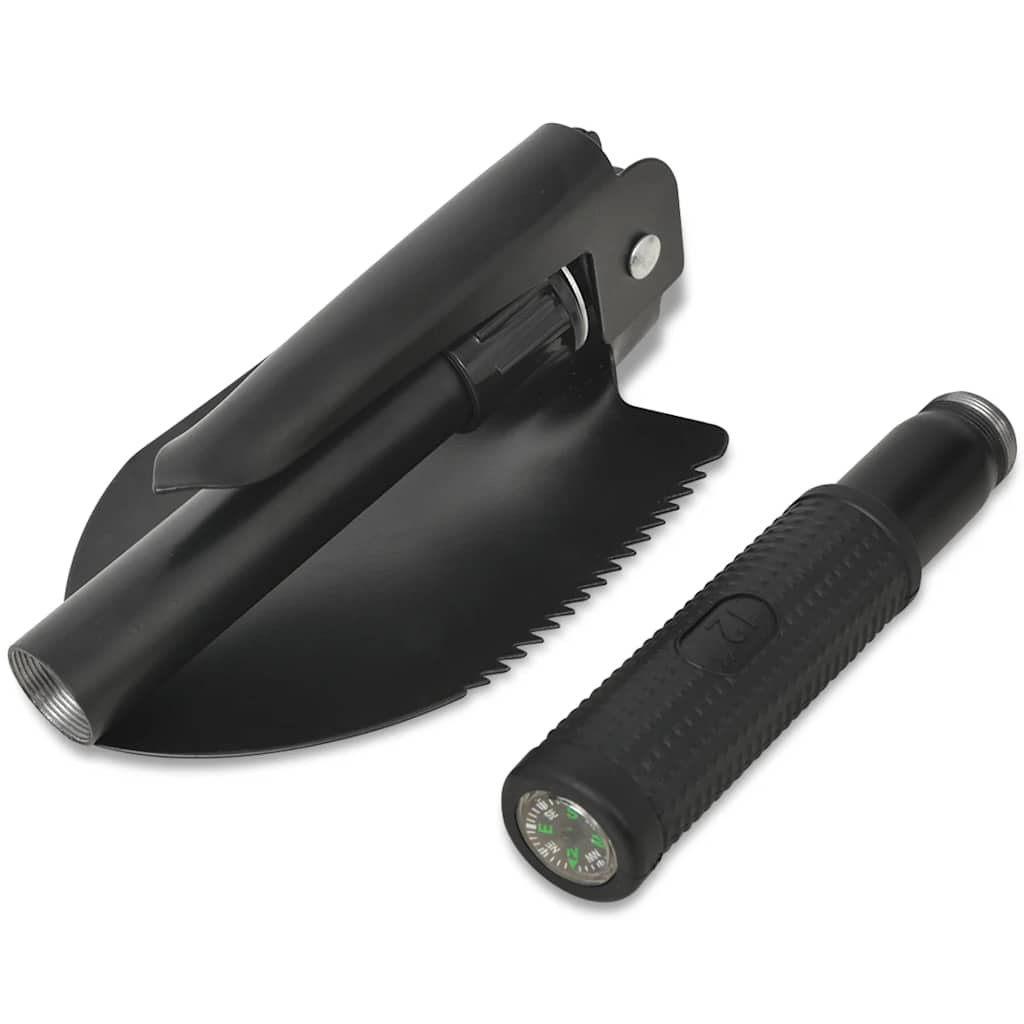 142228 vidaXL Folding Shovel Carbon Steel Black