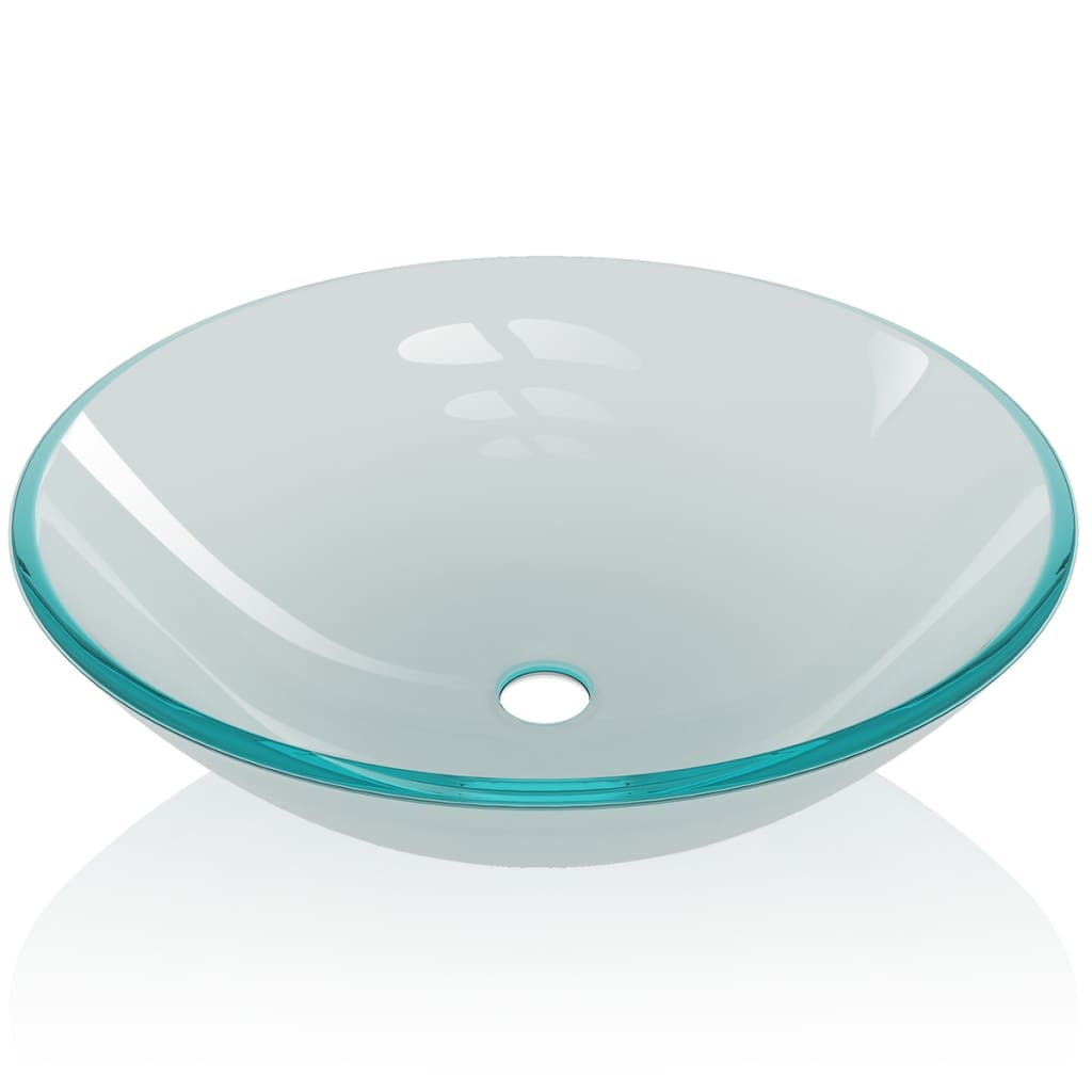 vidaXL Basin Tempered Glass 42 cm Frosted