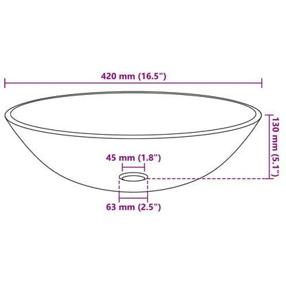 vidaXL Basin Tempered Glass 42 cm Black