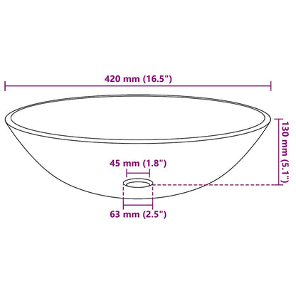 vidaXL Basin Tempered Glass 42 cm Brown