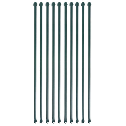 142309 vidaXL Garden Posts 10 pcs 1 m Metal Green