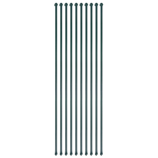 142310 vidaXL Garden Posts 10 pcs 1,5 m Metal Green