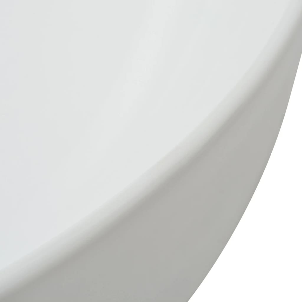vidaXL Basin Round Ceramic White 41.5x13.5 cm