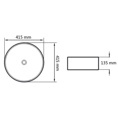 vidaXL Basin Round Ceramic White 41.5x13.5 cm