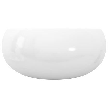 vidaXL Basin Round Ceramic White 40x15 cm