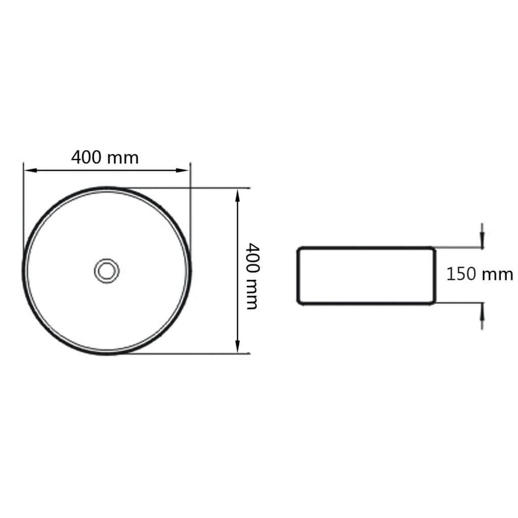 vidaXL Basin Round Ceramic White 40x15 cm