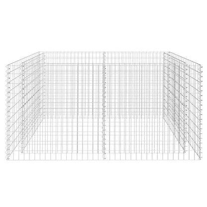 142366 vidaXL Gabion Raised Bed Steel 180x90x100 cm Silver