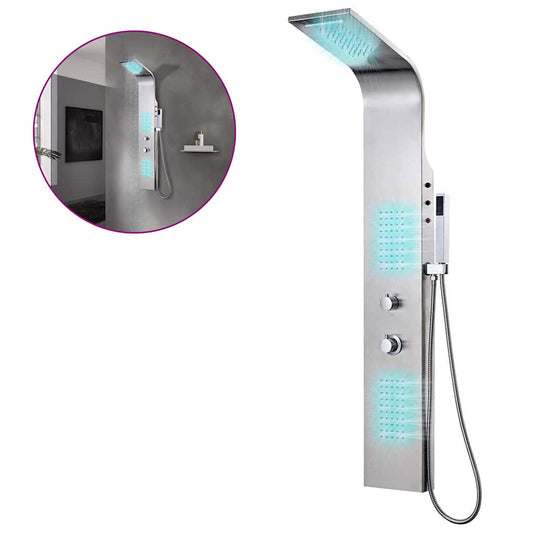 vidaXL Shower Panel System Stainless Steel Curved
