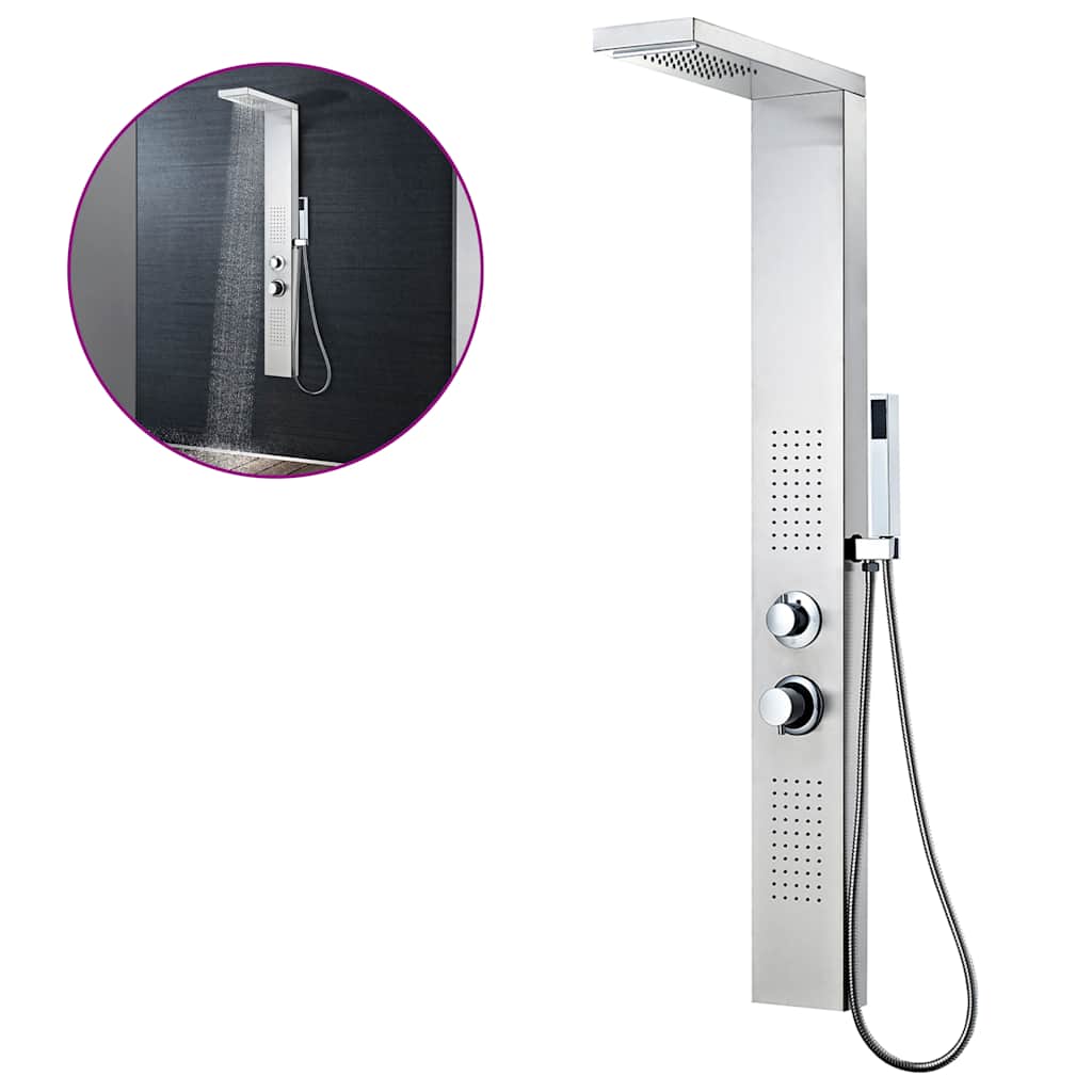 vidaXL Shower Panel System Stainless Steel Square
