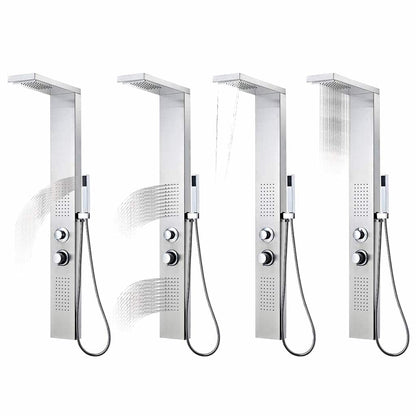 142371 vidaXL Shower Panel System Stainless Steel Square