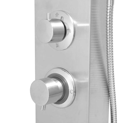 142371 vidaXL Shower Panel System Stainless Steel Square