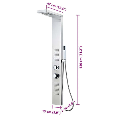 vidaXL Shower Panel System Stainless Steel Square