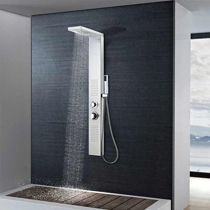 142371 vidaXL Shower Panel System Stainless Steel Square