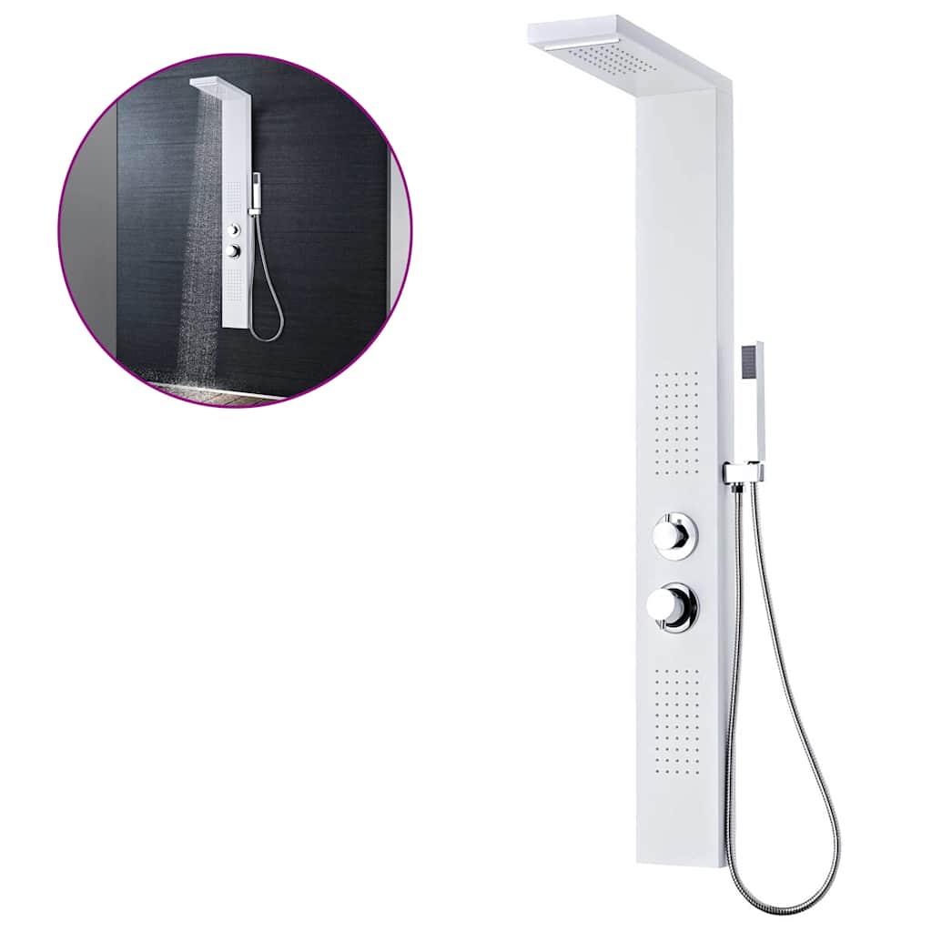 vidaXL Shower Panel System Aluminium Matte White