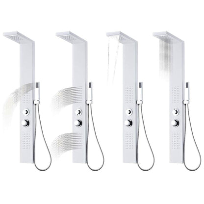 142372 vidaXL Shower Panel System Aluminium Matte White