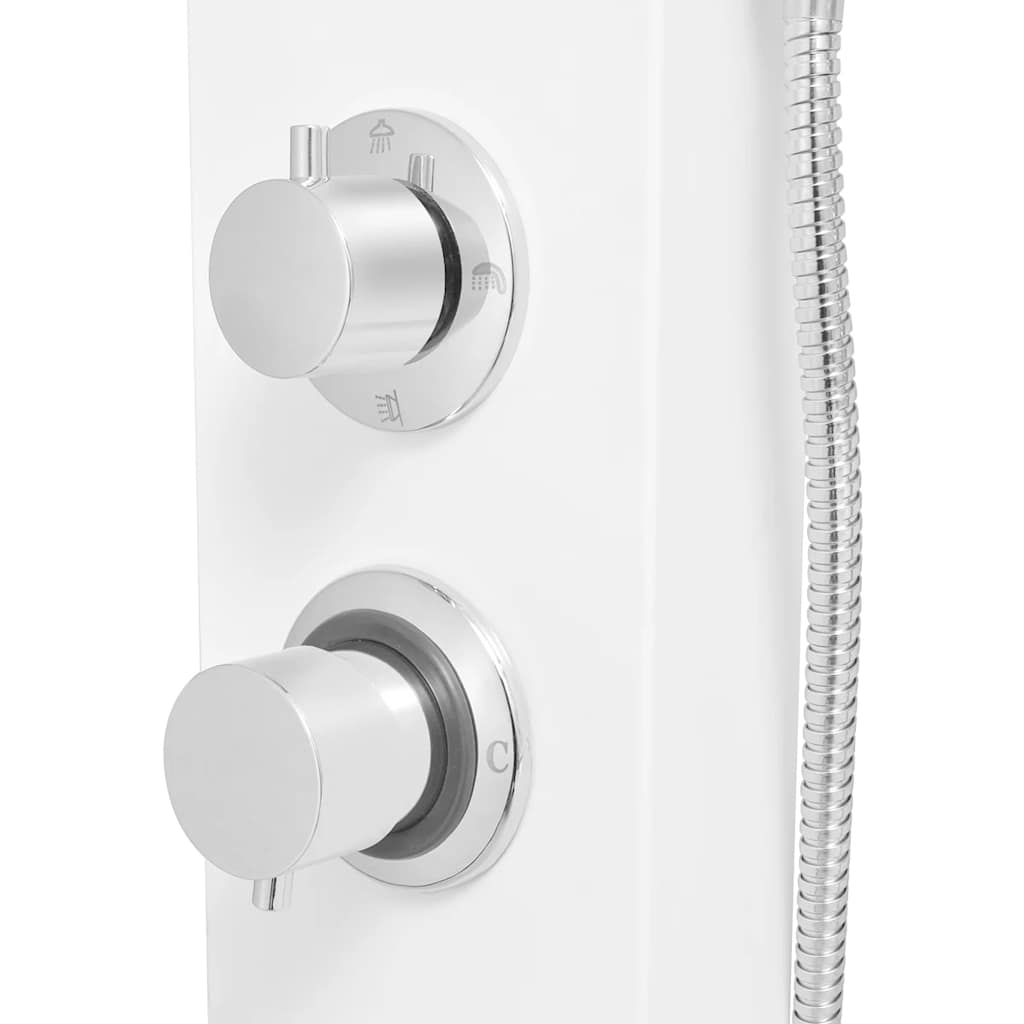 142372 vidaXL Shower Panel System Aluminium Matte White