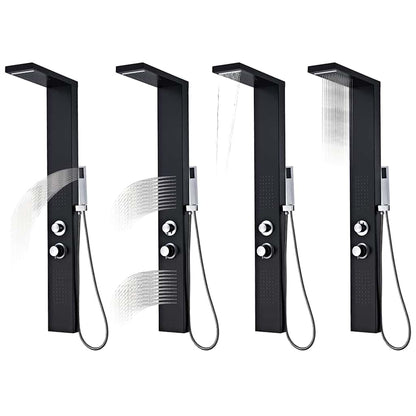 142373 vidaXL Shower Panel System Aluminium Matte Black
