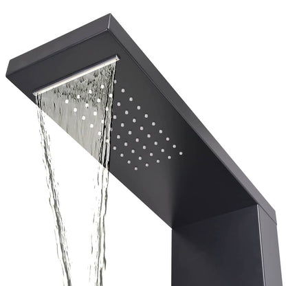 142373 vidaXL Shower Panel System Aluminium Matte Black