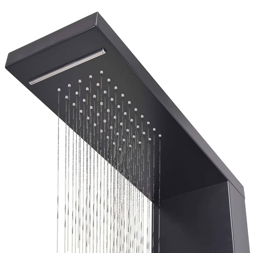 142373 vidaXL Shower Panel System Aluminium Matte Black