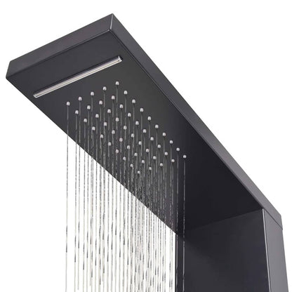 142373 vidaXL Shower Panel System Aluminium Matte Black