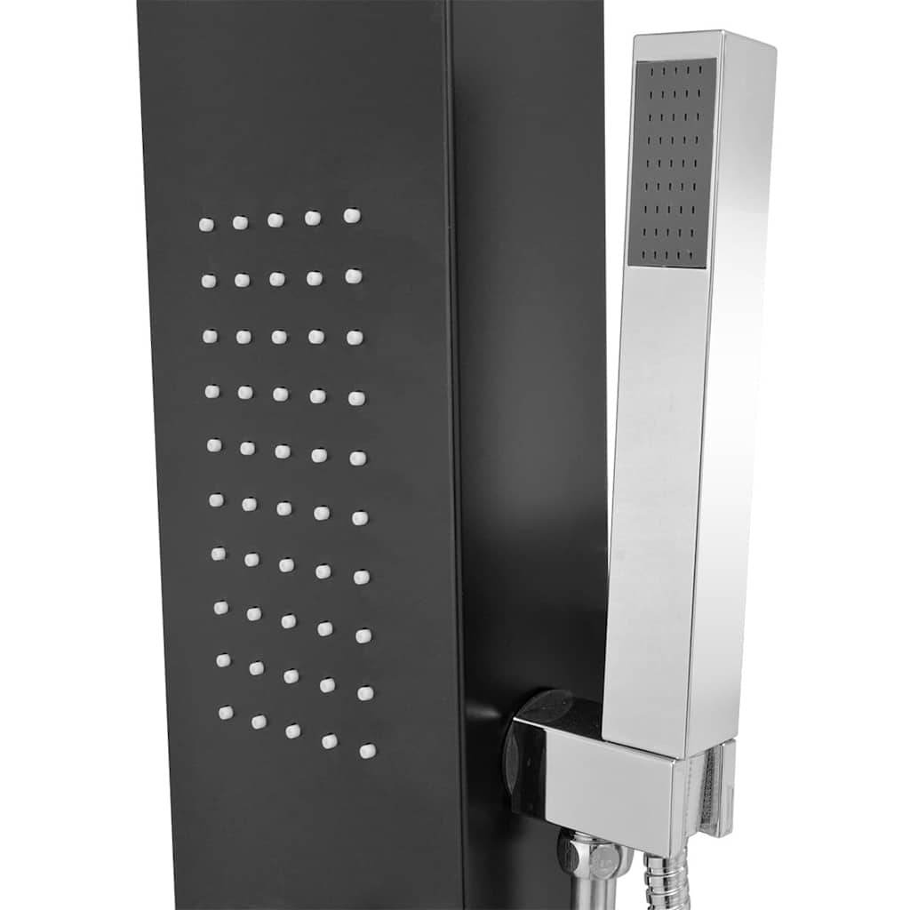 142373 vidaXL Shower Panel System Aluminium Matte Black