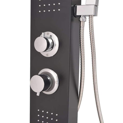142373 vidaXL Shower Panel System Aluminium Matte Black