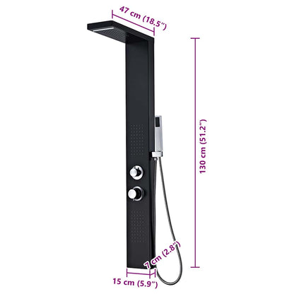142373 vidaXL Shower Panel System Aluminium Matte Black