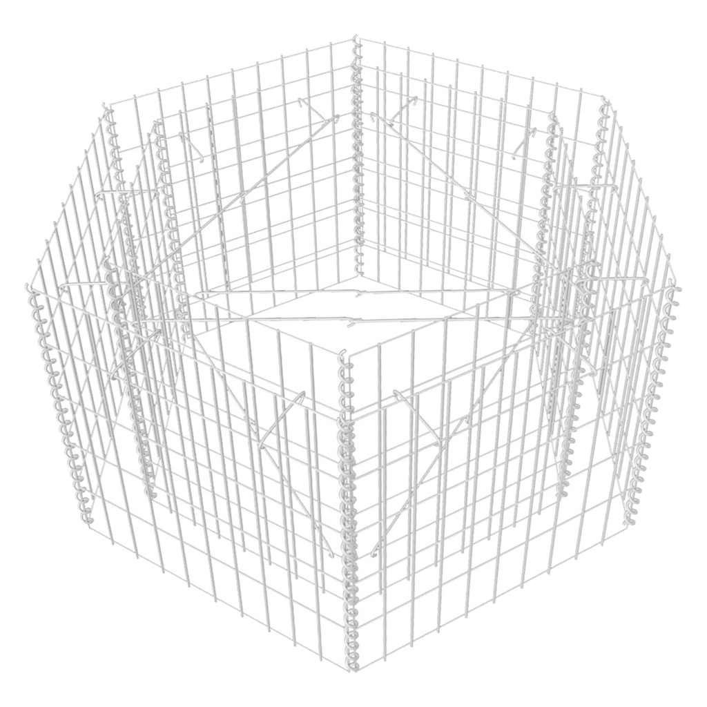142532 vidaXL Hexagonal Gabion Raised Bed 100x90x50 cm