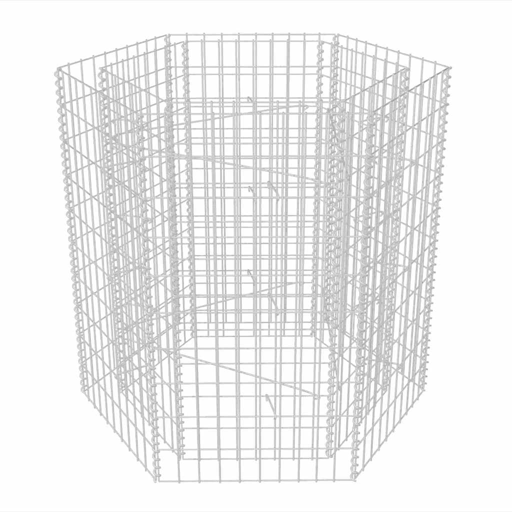 vidaXL Hexagonal Gabion Raised Bed 100x90x100 cm