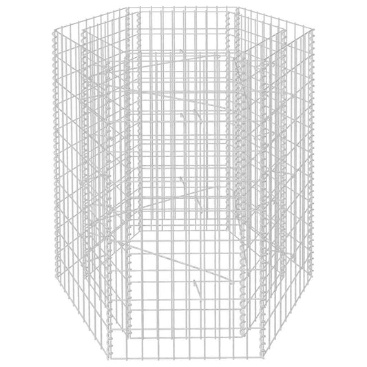 142533 vidaXL Hexagonal Gabion Raised Bed 100x90x100 cm