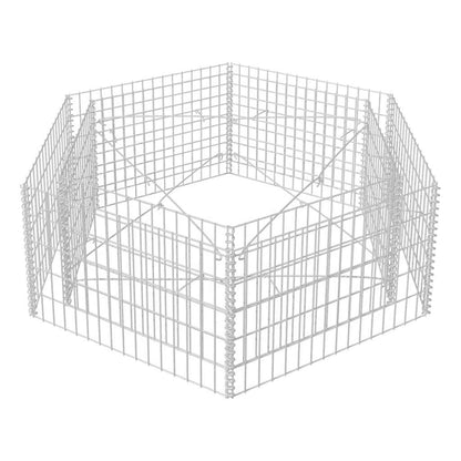 vidaXL Gabion Raised Bed | Silver | Galvanised Steel | 160x140x50 cm