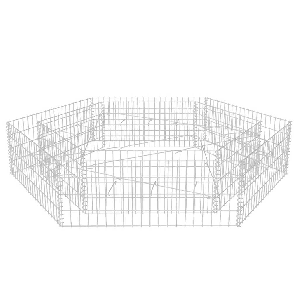 vidaXL Gabion Raised Bed | Silver | Galvanised Steel | 200x173x40 cm