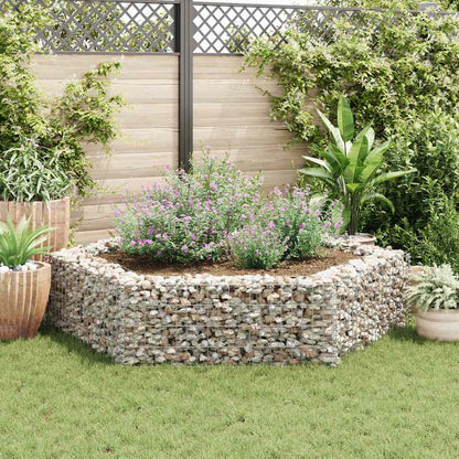 vidaXL Gabion Raised Bed | Silver | Galvanised Steel | 200x173x40 cm