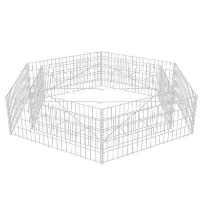 vidaXL Gabion Raised Bed | Silver | Galvanised Steel | 200x173x40 cm