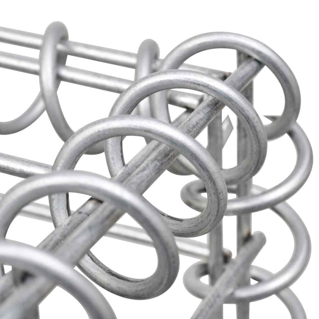 vidaXL Gabion Raised Bed | Silver | Galvanised Steel | 200x173x40 cm