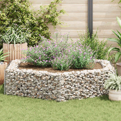 vidaXL Gabion Raised Bed | Silver | Galvanised Steel | 200x173x40 cm
