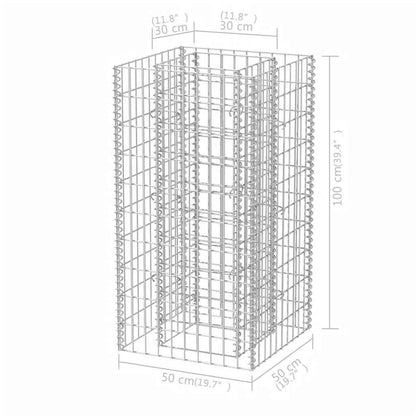 vidaXL Gabion Raised Bed Steel 50x50x100 cm