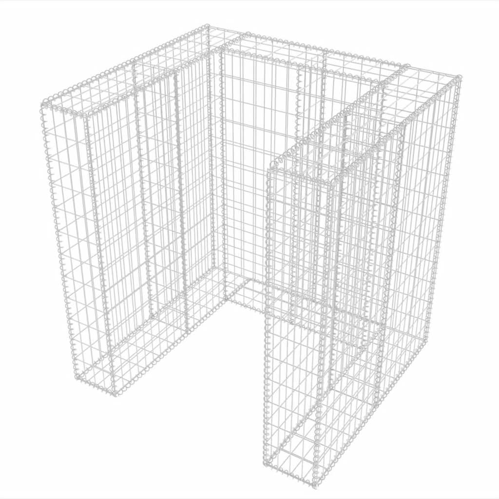 vidaXL Gabion Single Wheelie Bin Surround Steel 110x100x120 cm
