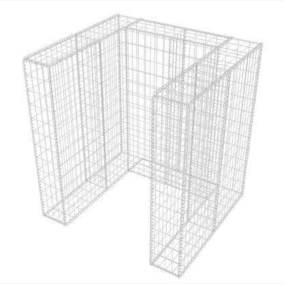 vidaXL Gabion Single Wheelie Bin Surround Steel 110x100x120 cm