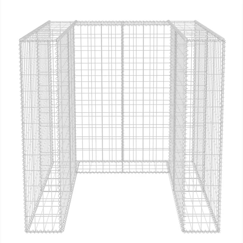 vidaXL Gabion Single Wheelie Bin Surround Steel 110x100x120 cm