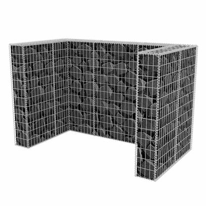 vidaXL Gabion Double Wheelie Bin Surround Steel 180x100x120 cm